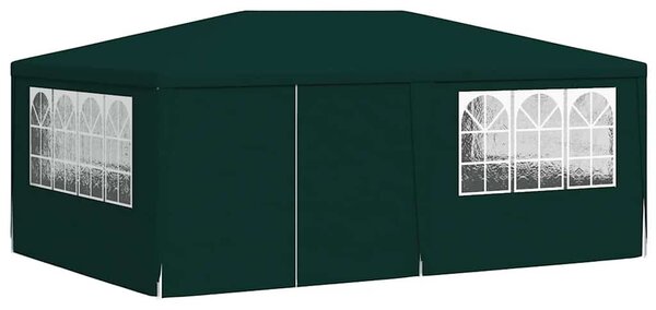 Zöld rendezvénysátor oldalfalakkal 4 x 6 m 90 g/m²