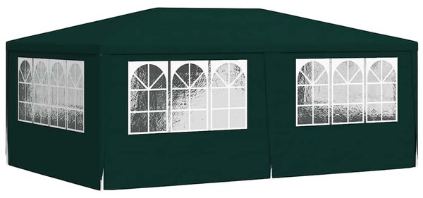 Zöld rendezvénysátor oldalfalakkal 4 x 6 m 90 g/m²
