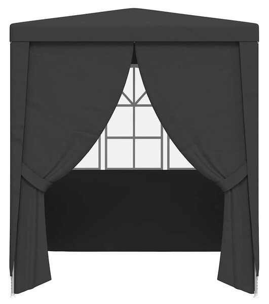 Antracitszürke rendezvénysátor oldalfalakkal 2,5x2,5 m 90 g/m²