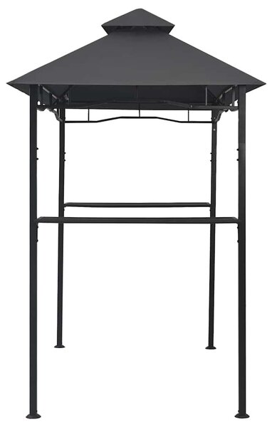 Antracitszürke acél grillpavilon 240 x 150 x 255 cm