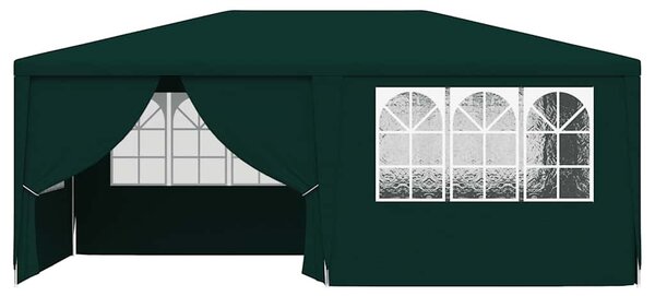 Zöld rendezvénysátor oldalfalakkal 4 x 6 m 90 g/m²