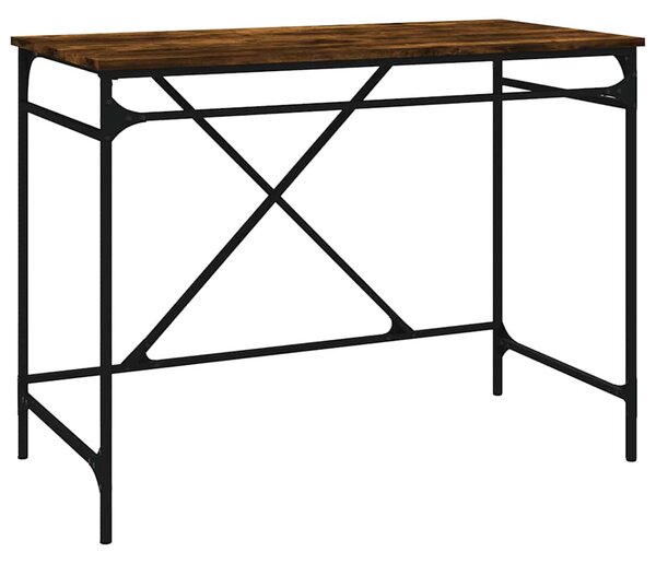 Füstös tölgy színű szerelt fa és vas íróasztal 100 x 50 x 75 cm