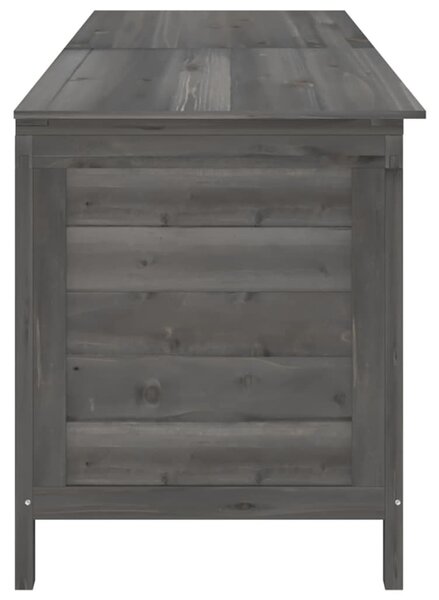 Antracit tömör fenyőfa kerti tárolóláda 198,5 x 50 x 56,5 cm