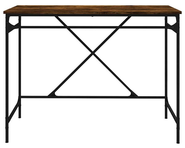 Füstös tölgy színű szerelt fa és vas íróasztal 100 x 50 x 75 cm