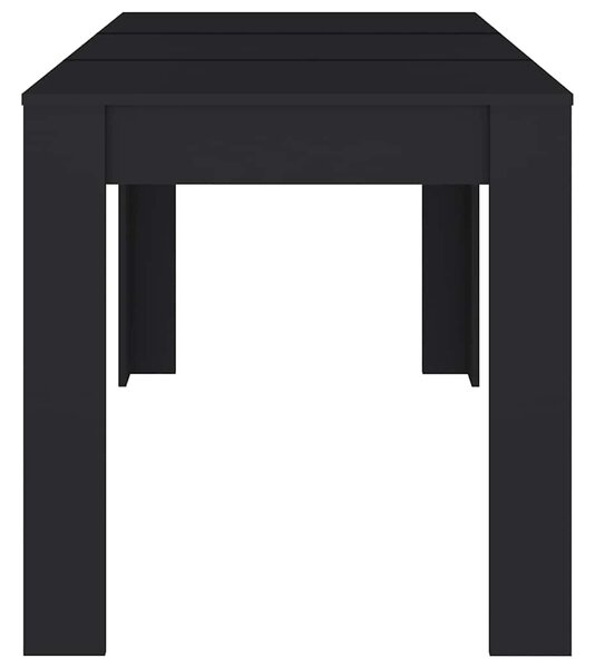 Fekete szerelt fa étkezőasztal 140 x 74,5 x 76 cm