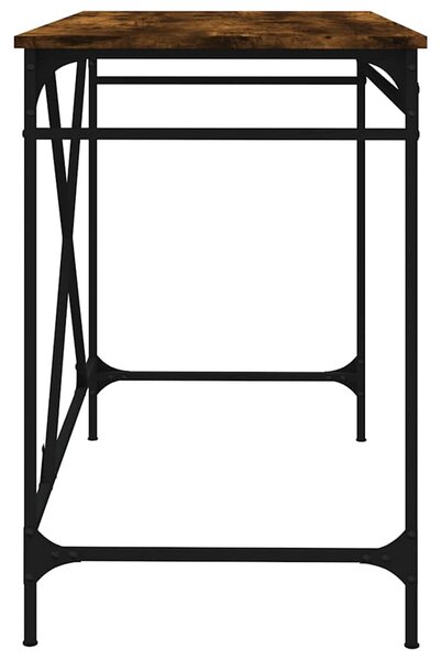 Füstös tölgy színű szerelt fa és vas íróasztal 100 x 50 x 75 cm