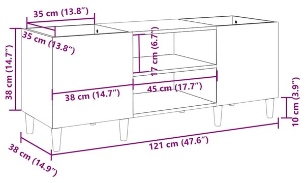 Fehér, rétegelt lemezszekrény 121 x 38 x 48 cm, fa textúra