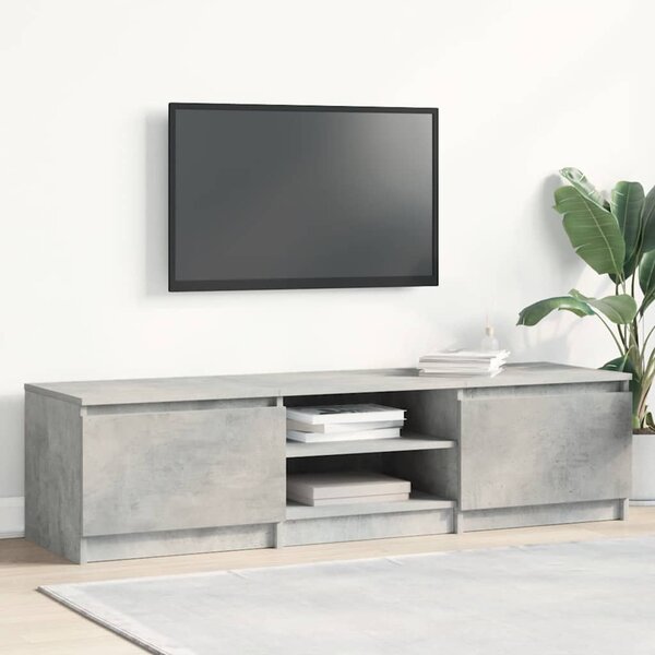 Betonszürke szerelt fa TV-szekrény 140 x 40 x 35,5 cm