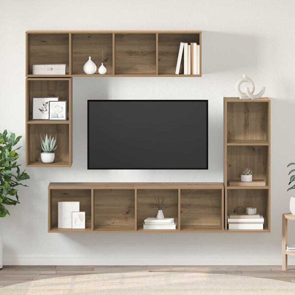 TV szekrény garnitúra 4 pcs Artisan tölgy Faanyag