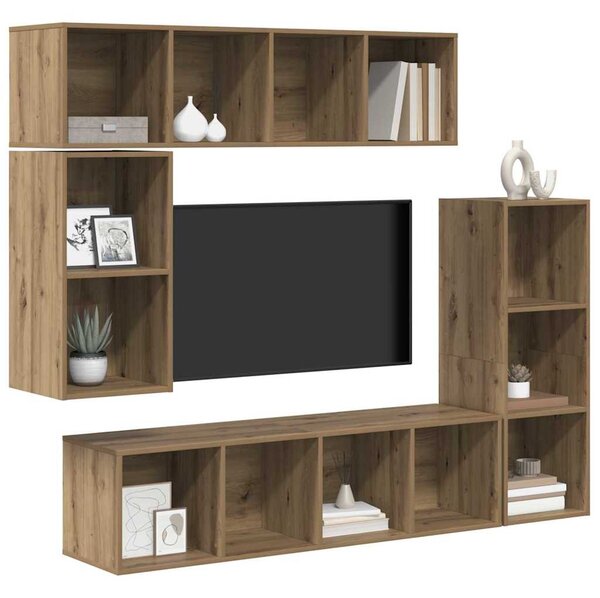 TV szekrény garnitúra 4 pcs Artisan tölgy Faanyag