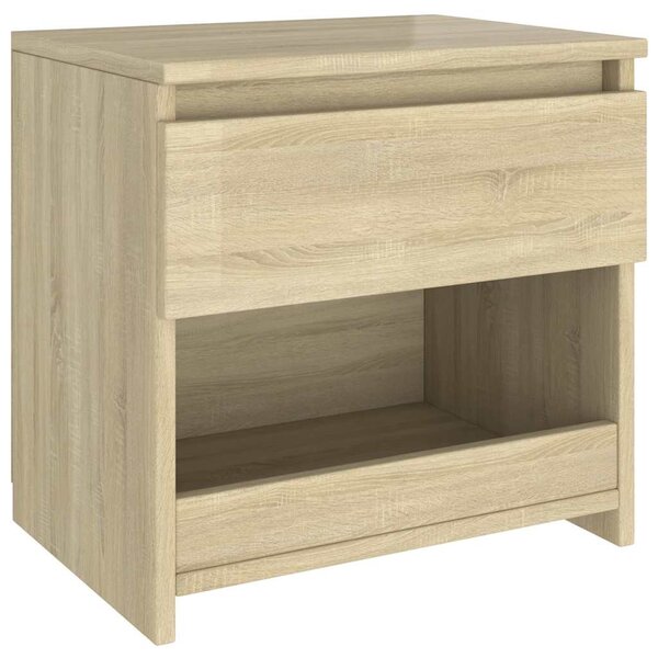 2 db sonoma tölgy színű szerelt fa éjjeliszekrény 40x30x39 cm