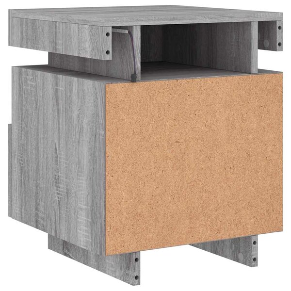 Szürke sonoma éjjeliszekrény LED-világítással 40 x 39 x 48,5 cm