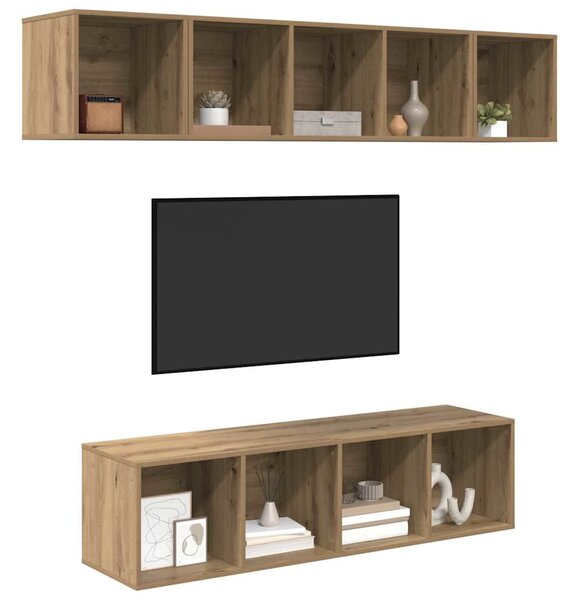 TV szekrény garnitúra 4 pcs Artisan tölgy Faanyag