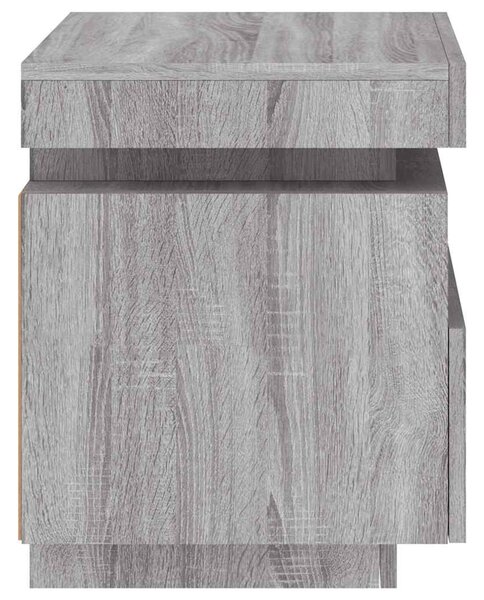 Szürke sonoma éjjeliszekrény LED-világítással 40 x 39 x 48,5 cm