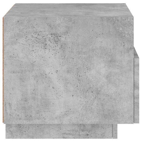 Betonszürke éjjeliszekrény LED-világítással 40 x 39 x 37 cm