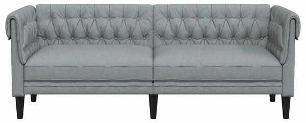 Világosszürke 3 személyes szövet Chesterfield kanapé