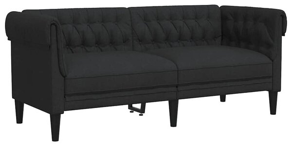 Fekete 2 személyes szövet Chesterfield kanapé