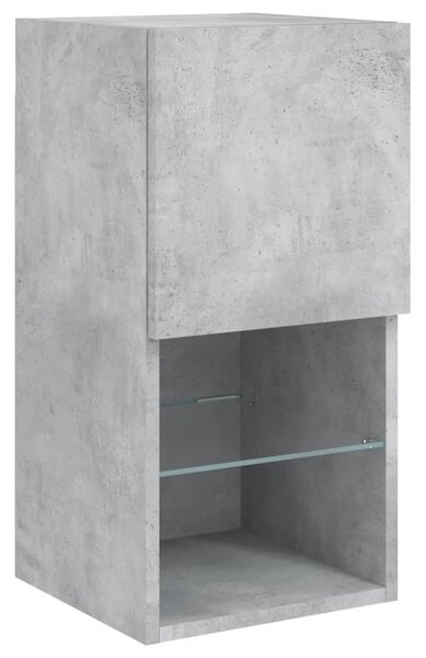 2 db betonszürke TV-szekrény LED-lámpákkal 30,5 x 35 x 40 cm