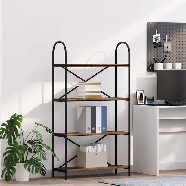 Könyvespolc 4 szintes 80 x 30 x 146 cm Szerelt fa Öreg fa