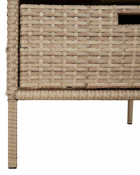 Bézs polyrattan kerti tárolószekrény 55 x 59 x 80 cm