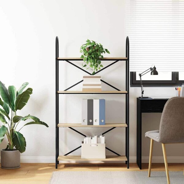 Könyvespolc 4 szintes 80 x 30 x 146 cm Szerelt fa Sonoma tölgy