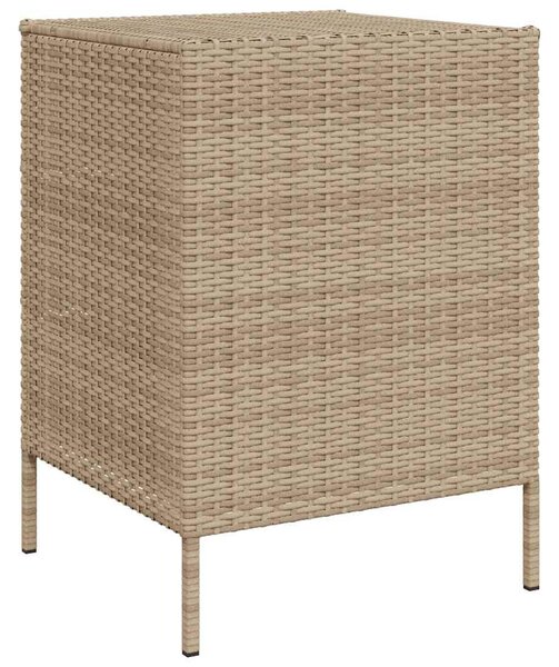 Bézs polyrattan kerti tárolószekrény 55 x 59 x 80 cm