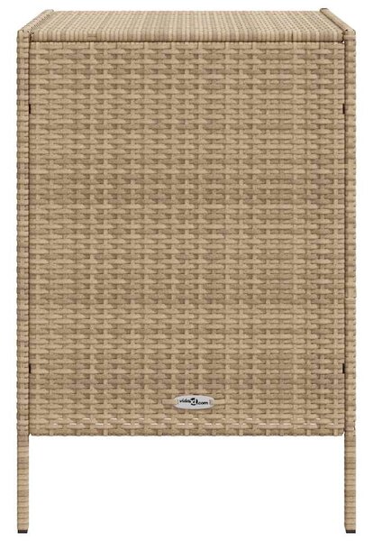 Bézs polyrattan kerti tárolószekrény 55 x 59 x 80 cm