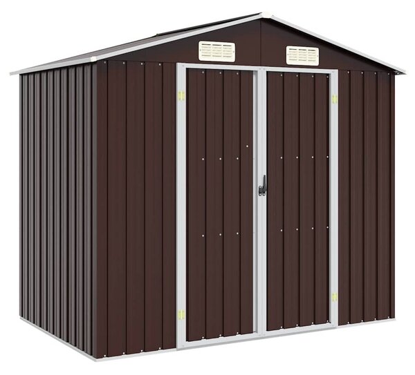 Barna horganyzott acél kerti fészer 205 x 129 x 183 cm