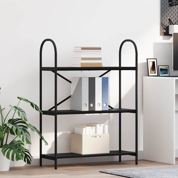 Könyvespolc 3 szintes 80 x 30 x 109 cm Szerelt fa Fekete tölgy