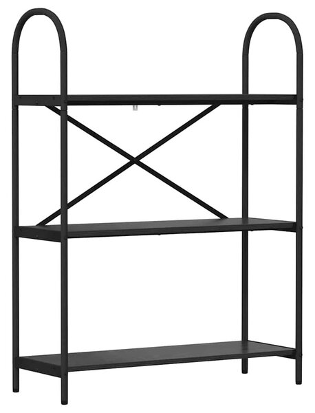Könyvespolc 3 szintes 80 x 30 x 109 cm Szerelt fa Fekete tölgy