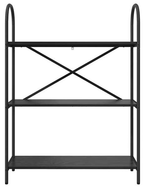 Könyvespolc 3 szintes 80 x 30 x 109 cm Szerelt fa Fekete tölgy
