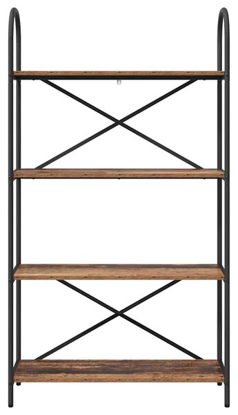 Könyvespolc 4 szintes 80 x 30 x 146 cm Szerelt fa Öreg fa