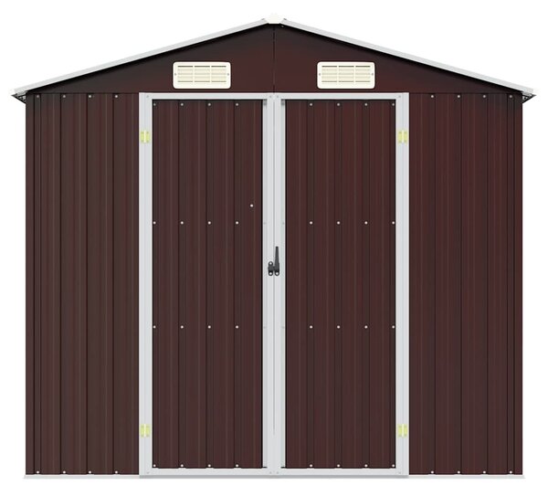Barna horganyzott acél kerti fészer 205 x 129 x 183 cm