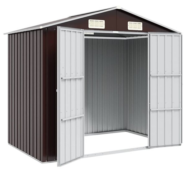 Barna horganyzott acél kerti fészer 205 x 129 x 183 cm