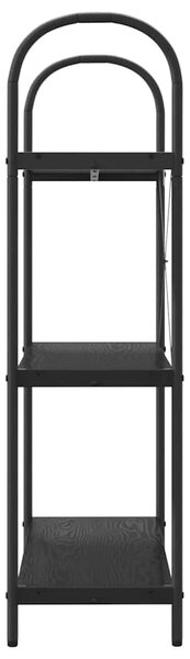 Könyvespolc 3 szintes 80 x 30 x 109 cm Szerelt fa Fekete tölgy