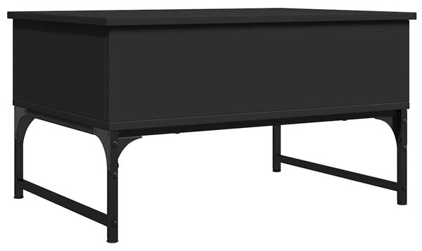 Fekete szerelt fa és fém dohányzóasztal 70 x 50 x 40 cm