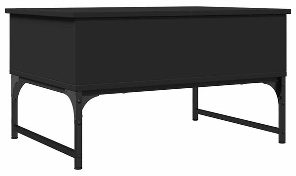 Fekete szerelt fa és fém dohányzóasztal 70 x 50 x 40 cm