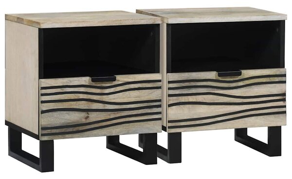 Éjjeliszekrény 2 pcs Fehér 40 x 33 x 46 cm Szerelt Fa