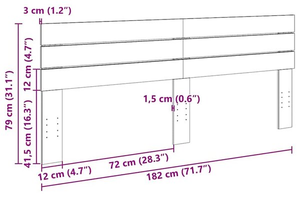 Tömör tölgyfa fejtámla 180 cm