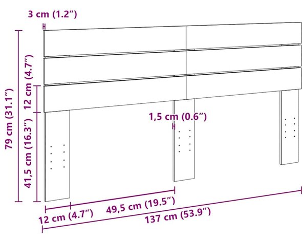 Tömör tölgyfa fejtámla 135 cm