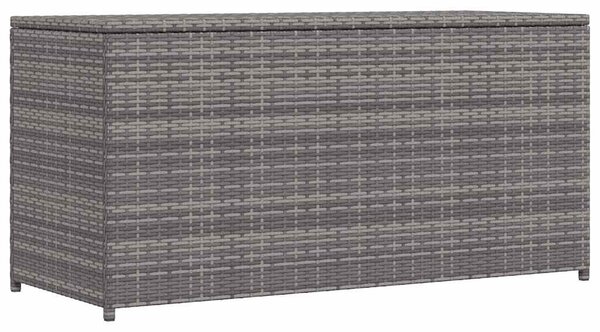 Szürke polyrattan kerti tárolóláda 120 x 50 x 60 cm