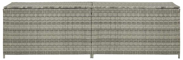 Szürke polyrattan kerti tárolóláda 200 x 50 x 60 cm