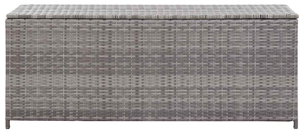 Szürke polyrattan kerti tárolóláda 150 x 50 x 60 cm