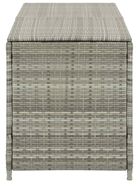 Szürke polyrattan kerti tárolóláda 200 x 50 x 60 cm