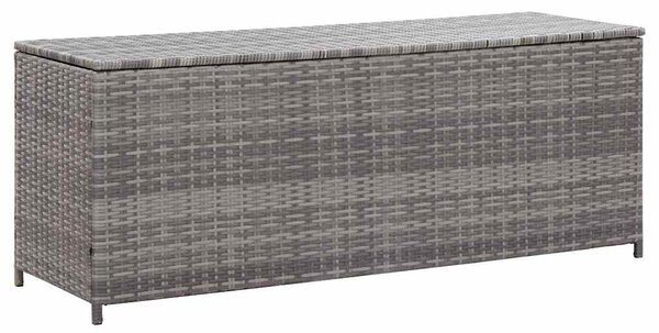 Szürke polyrattan kerti tárolóláda 150 x 50 x 60 cm