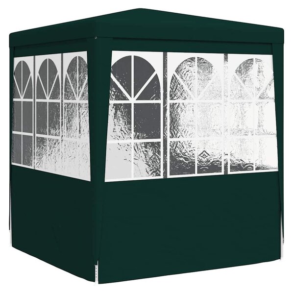 Zöld rendezvénysátor oldalfalakkal 2,5 x 2,5 m 90 g/m²
