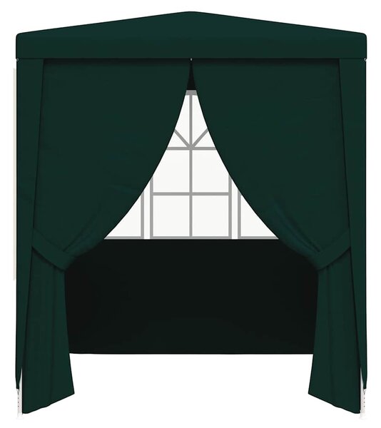 Zöld rendezvénysátor oldalfalakkal 2,5 x 2,5 m 90 g/m²