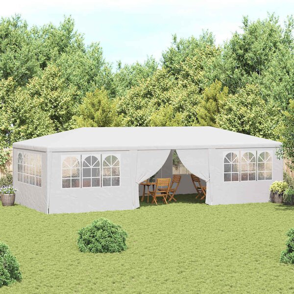 Fehér rendezvénysátor oldalfalakkal 4 x 9 m 90 g/m²