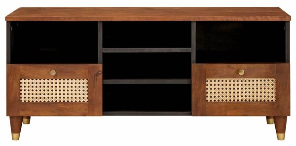 TV szekrény fiókkal Barna 100 x 33,5 x 46 cm Tömör Mangófát