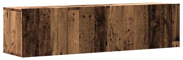 Antik fa színű szerelt fa fali TV-szekrény 120 x 30 x 30 cm
